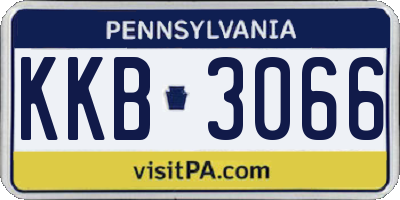 PA license plate KKB3066