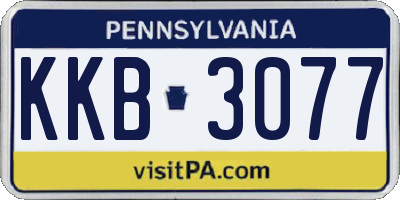 PA license plate KKB3077