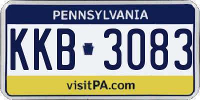 PA license plate KKB3083