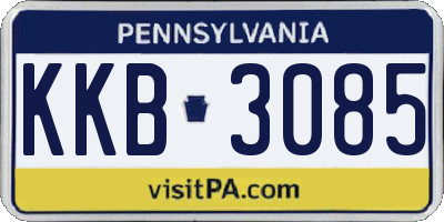 PA license plate KKB3085