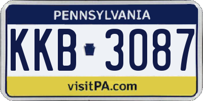 PA license plate KKB3087