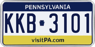 PA license plate KKB3101