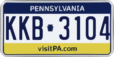 PA license plate KKB3104