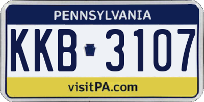 PA license plate KKB3107