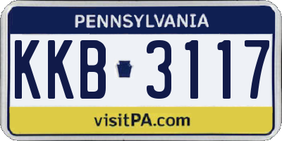 PA license plate KKB3117