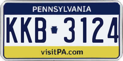 PA license plate KKB3124