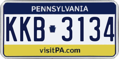 PA license plate KKB3134