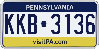 PA license plate KKB3136