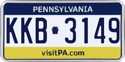 PA license plate KKB3149