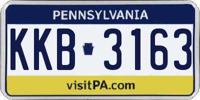 PA license plate KKB3163