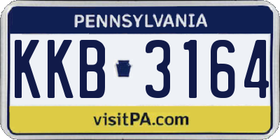 PA license plate KKB3164