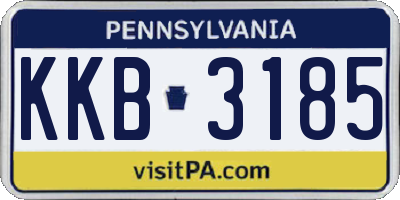 PA license plate KKB3185