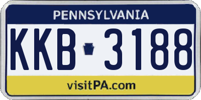 PA license plate KKB3188
