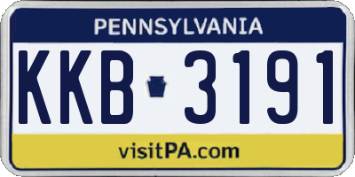 PA license plate KKB3191