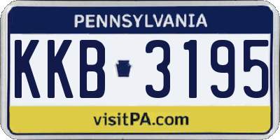 PA license plate KKB3195