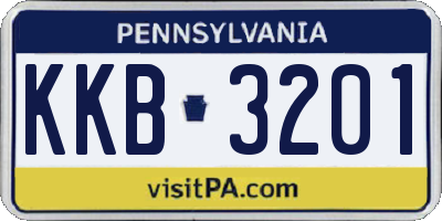 PA license plate KKB3201