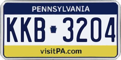 PA license plate KKB3204