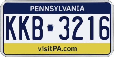PA license plate KKB3216