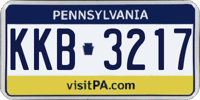 PA license plate KKB3217