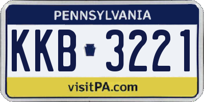 PA license plate KKB3221