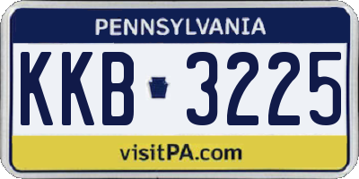 PA license plate KKB3225