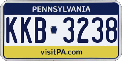 PA license plate KKB3238