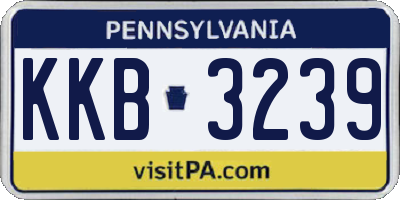 PA license plate KKB3239