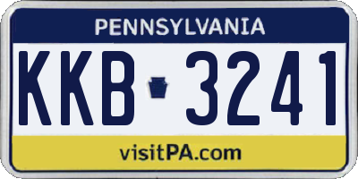 PA license plate KKB3241