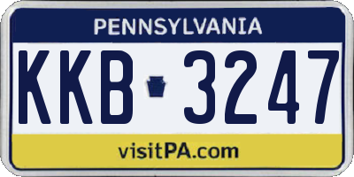 PA license plate KKB3247