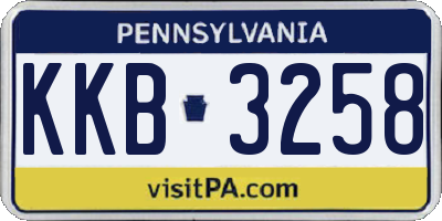 PA license plate KKB3258