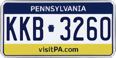 PA license plate KKB3260