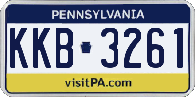 PA license plate KKB3261