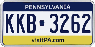 PA license plate KKB3262