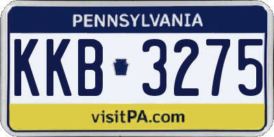 PA license plate KKB3275