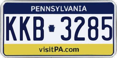 PA license plate KKB3285