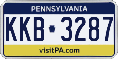 PA license plate KKB3287