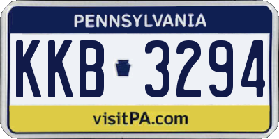 PA license plate KKB3294