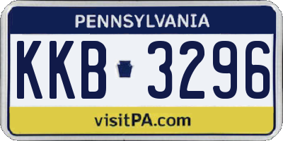 PA license plate KKB3296