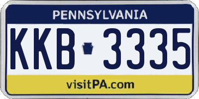 PA license plate KKB3335