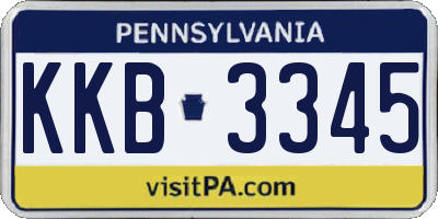 PA license plate KKB3345
