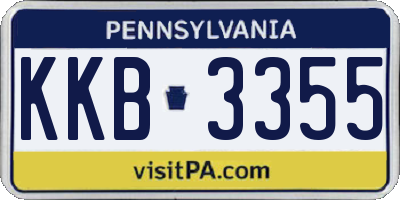 PA license plate KKB3355