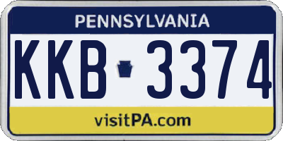 PA license plate KKB3374