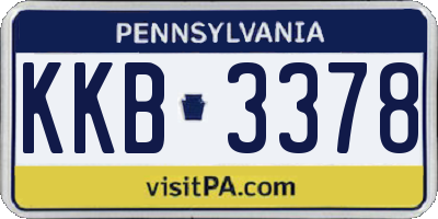 PA license plate KKB3378