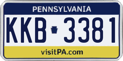 PA license plate KKB3381
