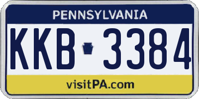 PA license plate KKB3384