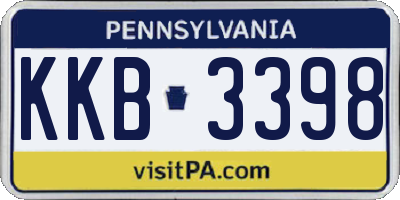 PA license plate KKB3398