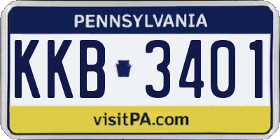 PA license plate KKB3401