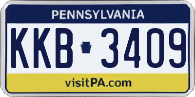 PA license plate KKB3409