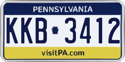 PA license plate KKB3412