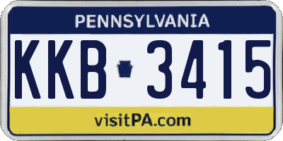 PA license plate KKB3415